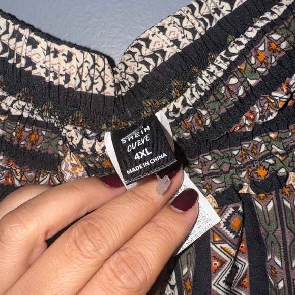 SHEIN Black and White A-line Maxi Skirt Pleated Casual - Picture 4 of 8